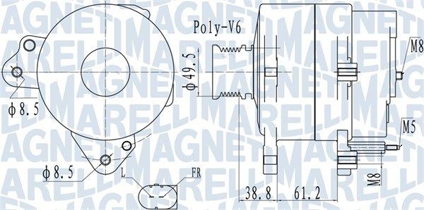 MAGNETI MARELLI Alternátor 063732137010 Alternátor MAGNETI MARELLI Volkswagen TRANSPORTER 063732137010
