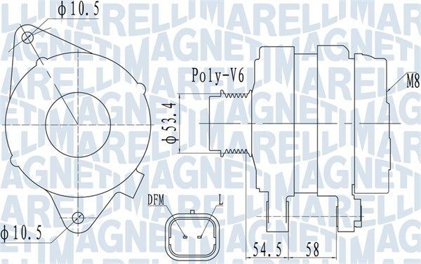 MAGNETI MARELLI Dynamo 063732142010 063732142010 Dynamo CHEVROLET EQUINOX MAGNETI MARELLI