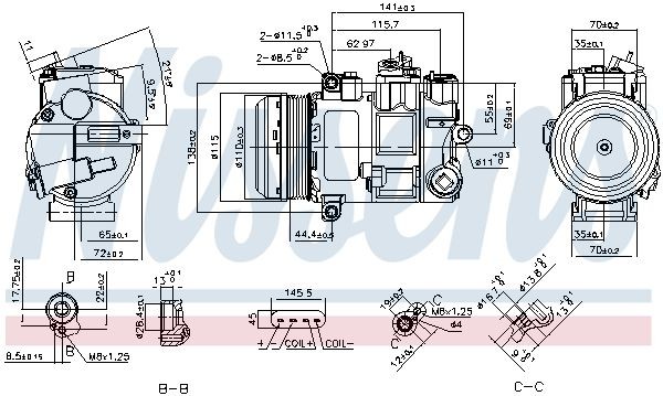 NISSENS Compressore aria condizionata 890696 NISSENS 890696 Compressore AC Nissan ALMERA originali