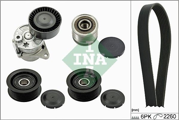 INA Ķīļrievu siksnu komplekts 529 0115 22 INA 529011522 Ķīļrievu siksnu komplekts Sprinter 5-T Platforma/Šasija (W906) cena