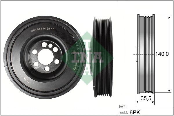 INA Puleggia cinghia albero a gomiti 544 0159 10 544 0159 10 Puleggia albero motore SKODA INA costo