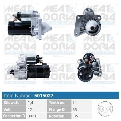 MEAT & DORIA Starter 5015027 Starter FIAT MEAT & DORIA 5015027