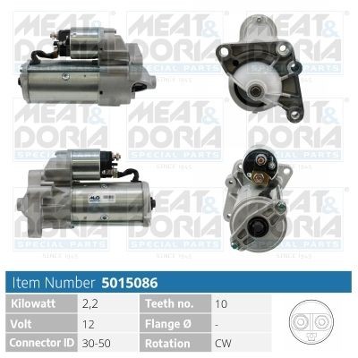 MEAT & DORIA Starter 5015086 5015086 Startmotor OPEL MERIVA MEAT & DORIA