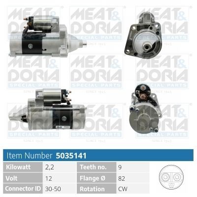 MEAT & DORIA Startmotor 5035141 MEAT & DORIA 5035141 Starter voor de motor Chrysler Voyager rg prijs