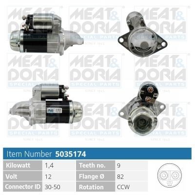 MEAT & DORIA Starter 5035174 5035174 Starter KIA SPORTAGE MEAT & DORIA
