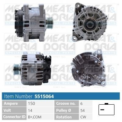MEAT & DORIA Generator 5515064 5515064 MEAT & DORIA växelströmsgenerator Peugeot 309