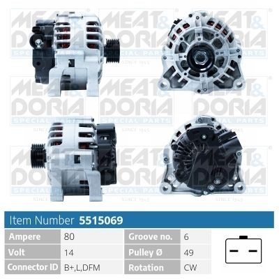 MEAT & DORIA Generator 5515069 5515069 MEAT & DORIA startgenerator PEUGEOT 309