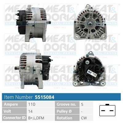 MEAT & DORIA Generator 5515084 5515084 Alternator RENAULT TWINGO MEAT & DORIA