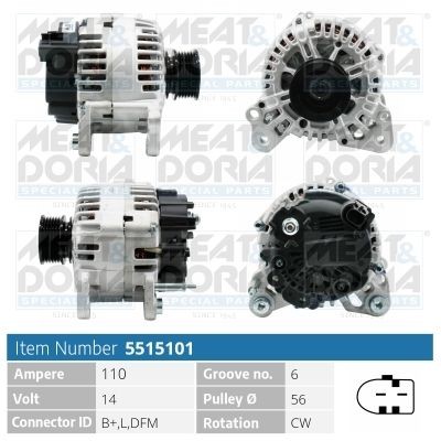 MEAT & DORIA Ģenerators 5515101 Ģenerators MEAT & DORIA MAZDA 5515101