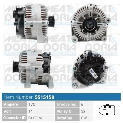MEAT & DORIA Ģenerators 5515158 Ģenerators MEAT & DORIA MAZDA 5515158