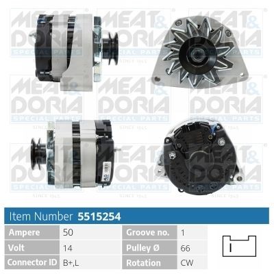 MEAT & DORIA Dynamo / Alternator 5515254 MEAT & DORIA 5515254 Dynamo / Alternator