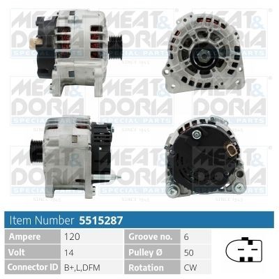 MEAT & DORIA Ģenerators 5515287 Ģenerators MAZDA MEAT & DORIA 5515287