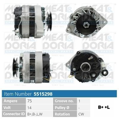 MEAT & DORIA Dynamo / Alternator 5515298 MEAT & DORIA 5515298 Generator Mascott Van / Station wagon prijs