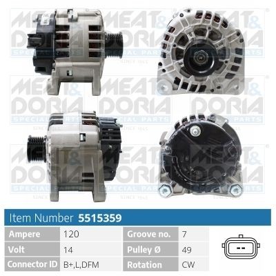 MEAT & DORIA Alternatore 5515359 5515359 costo Alternatore MEAT & DORIA RENAULT CLIO