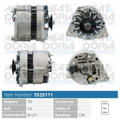 MEAT & DORIA Alternador 5525111 Alternador MEAT & DORIA Land Rover RANGE ROVER EVOQUE 5525111