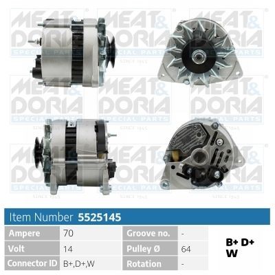 MEAT & DORIA Generator 5525145 LAND ROVER dynamo MEAT & DORIA 5525145