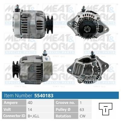 MEAT & DORIA Alternatore 5540183 MEAT & DORIA 5540183 Generatore Piaggio Porter Van prezzo