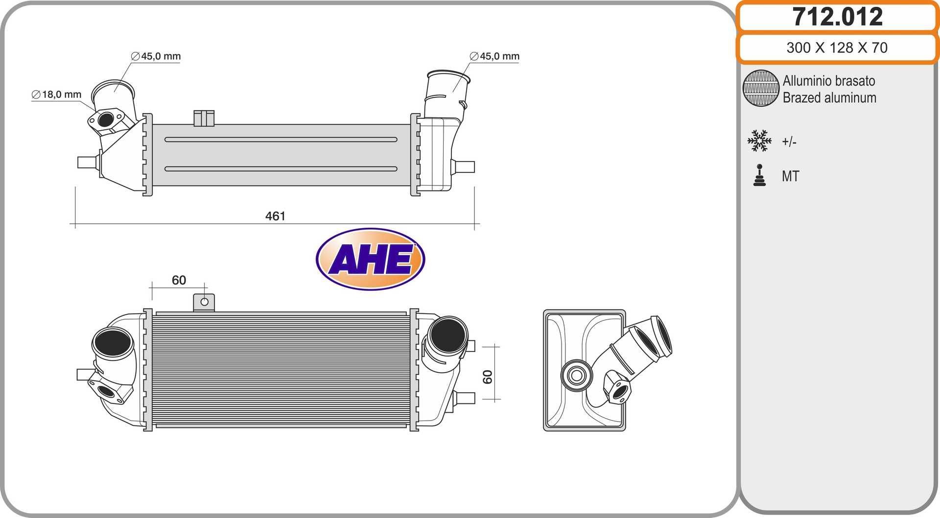 AHE Intercooler 712.012 Intercooler AHE ACCENT 712.012 billige