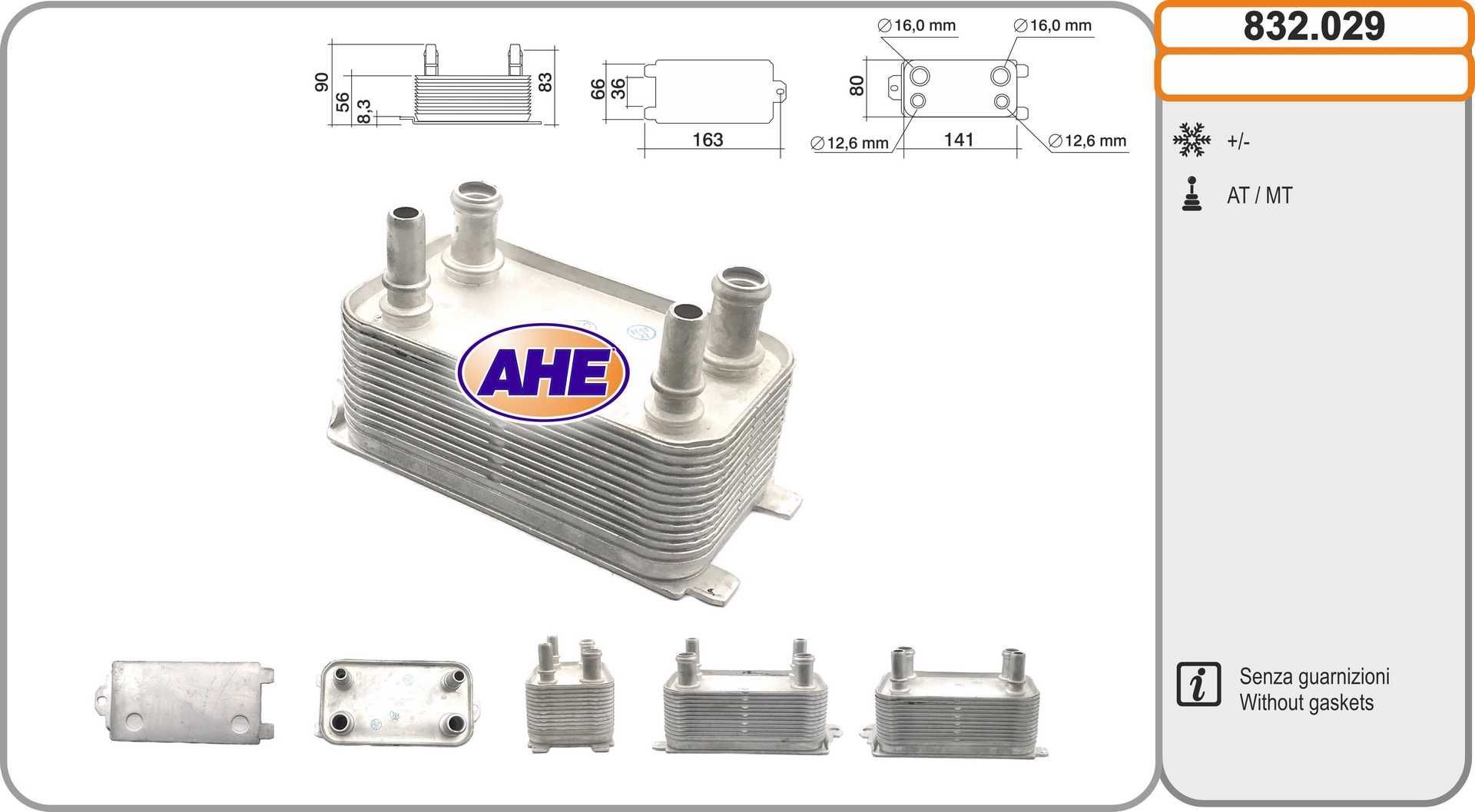 AHE Oljekjøler, motorolje 832.029 832.029 Oljekjøler VOLVO 740 AHE