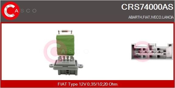 Rezistors, Salona ventilators CASCO CRS74000AS CASCO CRS74000AS Rezistors salona ventilators IVECO Daily 2025