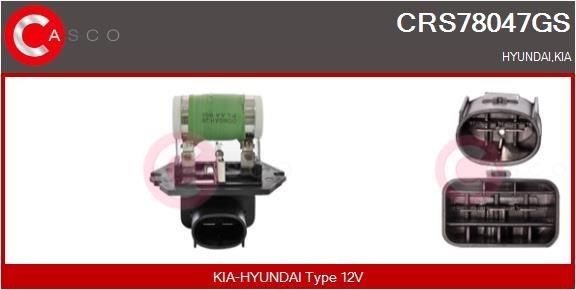 CASCO Voorweerstand, elektromotor koelventilator CRS78047GS CASCO CRS78047GS Ventilatie systeem Kia Sportage QL 2021