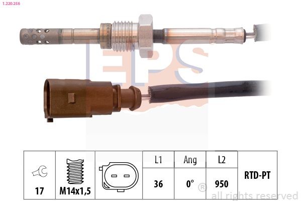 EPS Sensore, Temperatura gas scarico 1.220.256 1.220.256 costo Sensore temperatura gas di scarico SEAT ALHAMBRA EPS