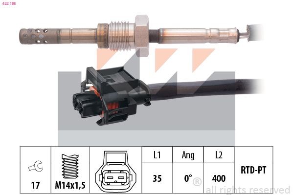 KW Sensor, eksostemperatur 422 185 422 185 Sensor avgasstempertur VOLVO V60 KW