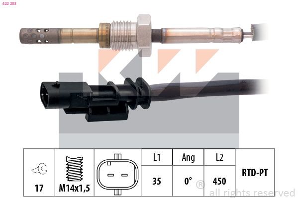 KW Sensor, eksostemperatur 422 203 422 203 Sensor eksostemperatur VOLVO V60 KW