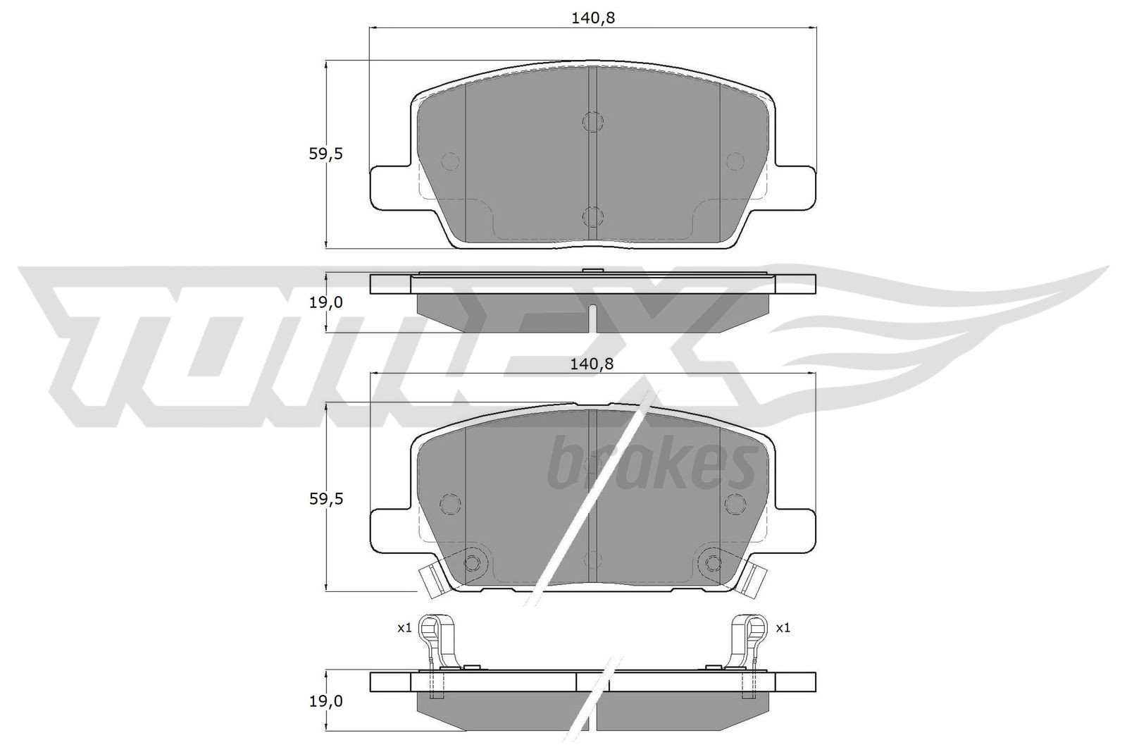 TOMEX brakes Τακάκια φρένων TX 19-55 Φρενα Opel Insignia B Sports Tourer: Τακάκια φρένων TOMEX brakes TX 19-55