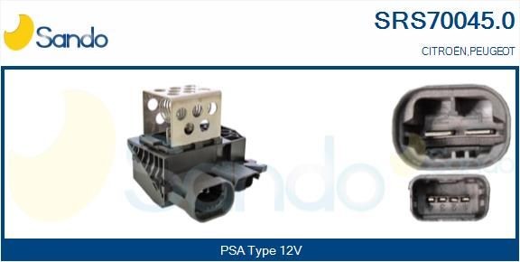 SANDO Förkopplingsmotstånd, Elmotor-kylfläkt SRS70045.0 SRS70045.0 SANDO fläktmotstånd Citroen XSARA