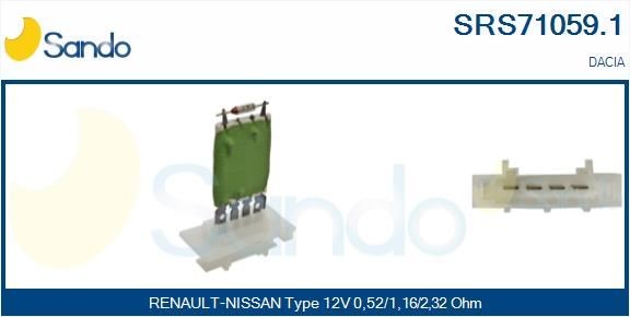 SANDO Odpor vnútorného ventilátora SRS71059.1 Odpor vnútorného ventilátora SANDO DACIA SRS71059.1