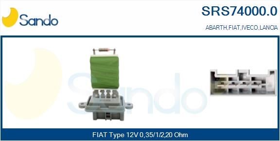 SANDO Resistenza ventola abitacolo SRS74000.0 SANDO SRS74000.0 Resistenza ventilatore abitacolo Lancia Ypsilon 3 serie prezzo