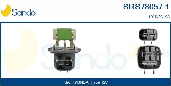 SANDO Papildus rezistors, Elektromotors-Radiatora ventilators SRS78057.1 Rezistors salona ventilators SANDO Kia CEE'D SRS78057.1