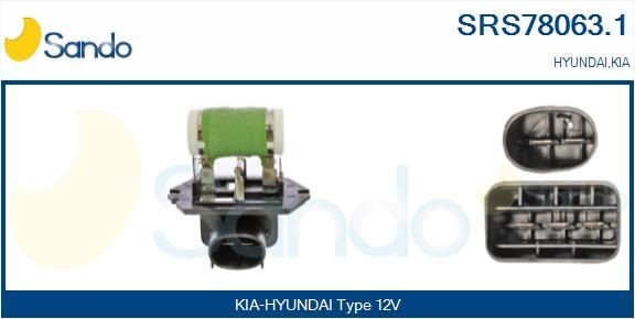 SANDO Papildus rezistors, Elektromotors-Radiatora ventilators SRS78063.1 Rezistors salona ventilators SANDO CEE'D SRS78063.1 lēti