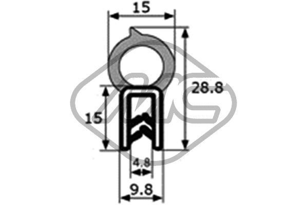 Metalcaucho Joint d'étanchéité de porte 48534 Toyota CARINA Joint de porte Metalcaucho 48534