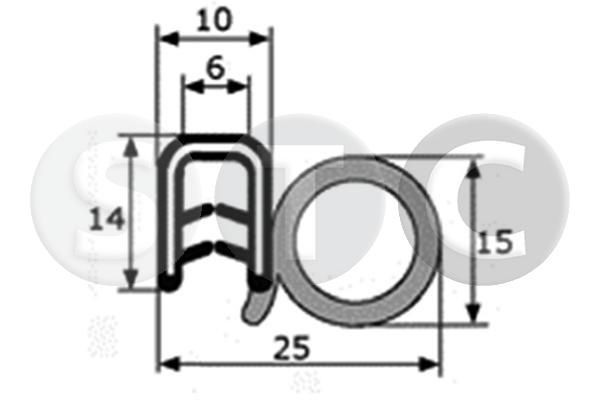 STC Junta vedante da porta T445063 Junta vedante da porta STC Volkswagen LUPO T445063