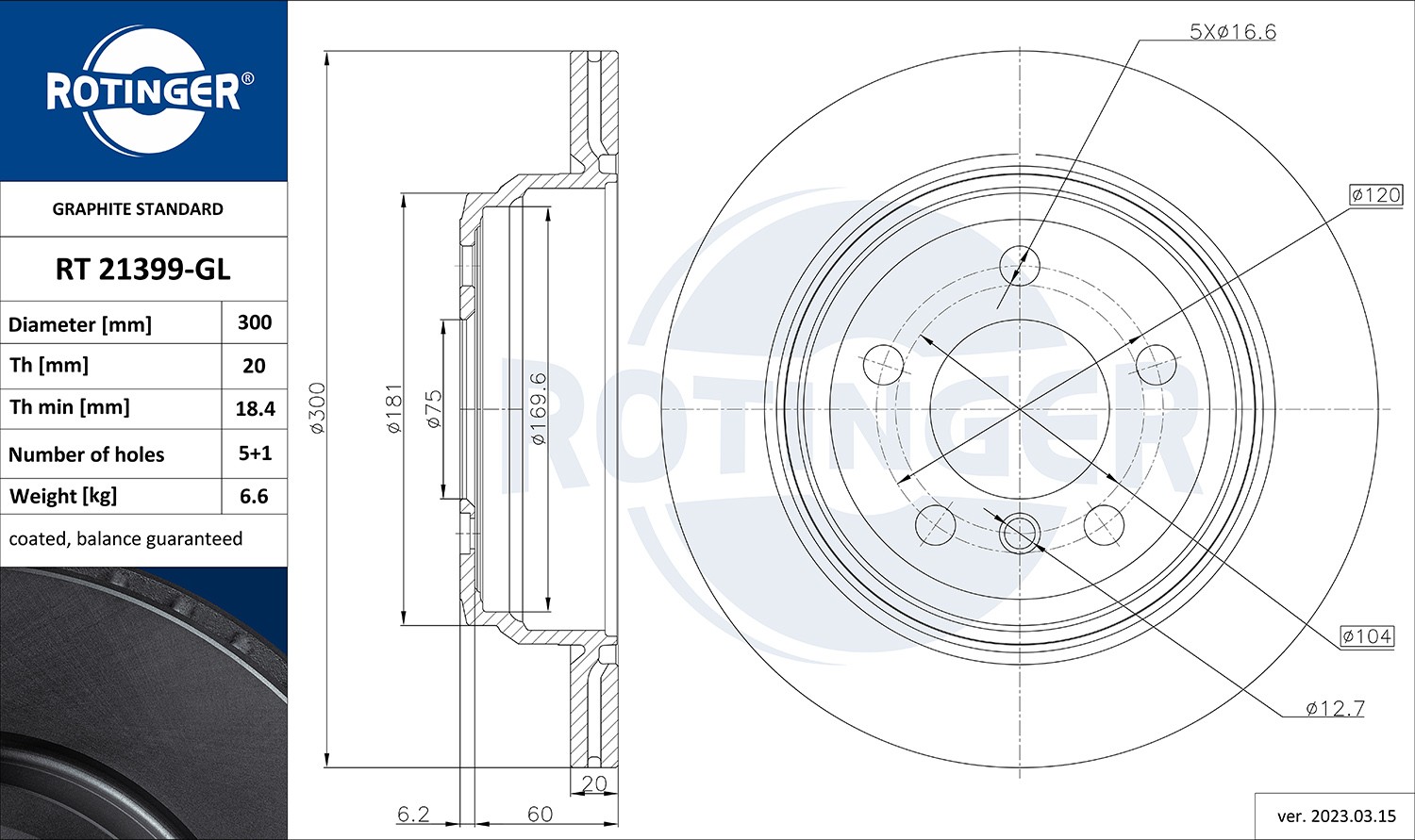 ROTINGER Remschijf RT 21399-GL Remschijf set ROTINGER X5 RT 21399-GL goedkoop