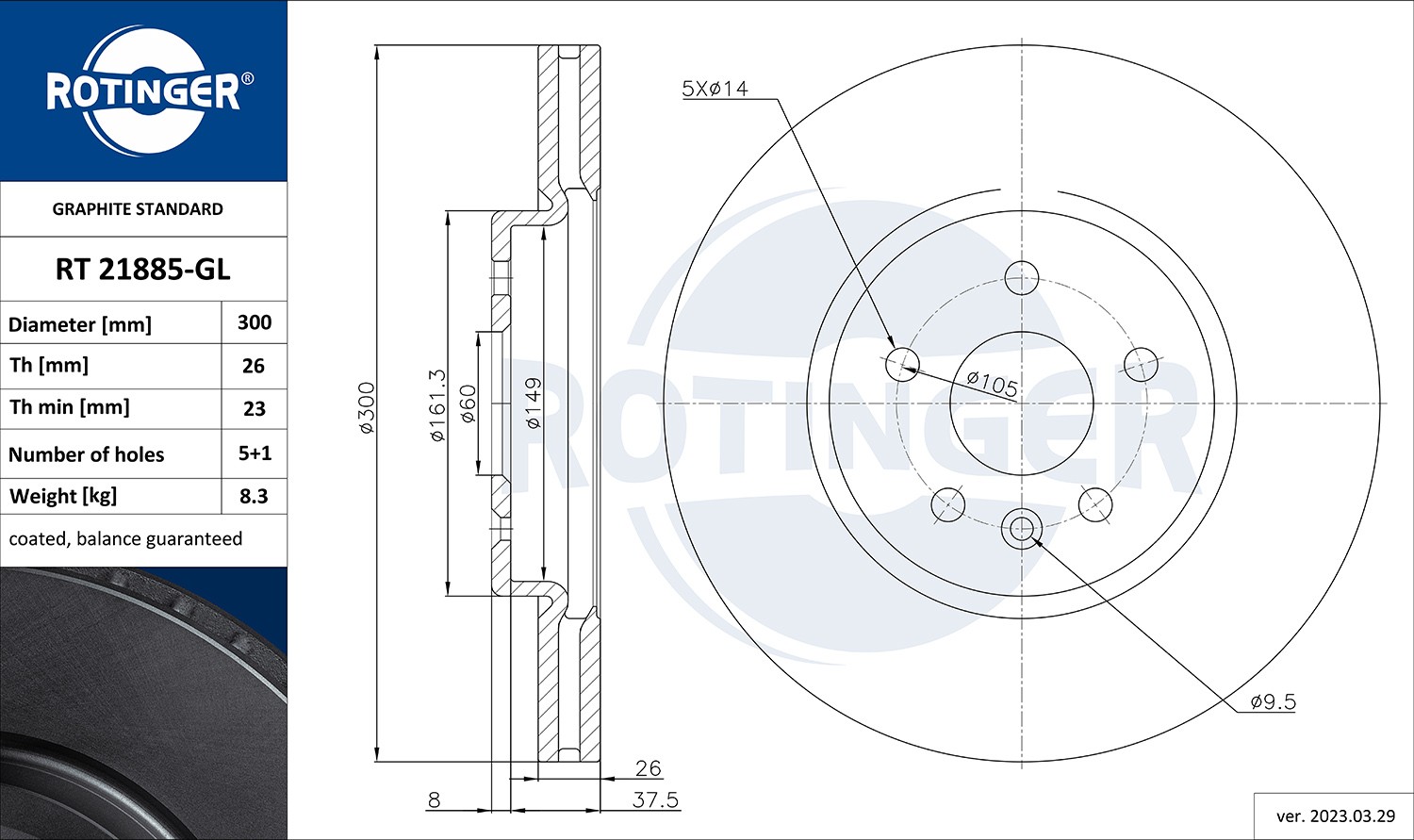 ROTINGER Disco freno RT 21885-GL RT 21885-GL Dischi freno sportivi OPEL ROTINGER costo