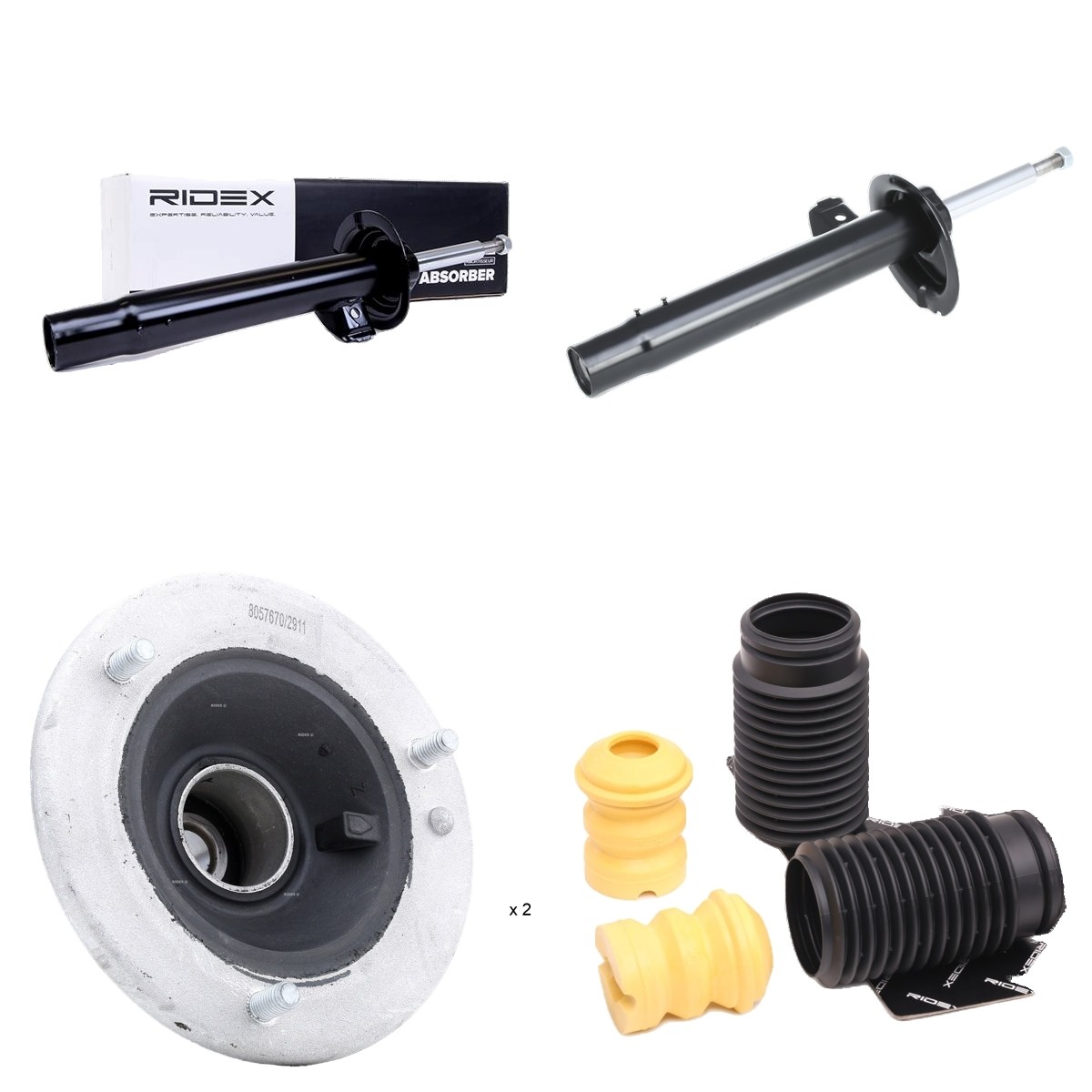 RIDEX Sportchassisats, stötdämpare 1185S0044 1185S0044 RIDEX väghållningssats Porsche CAYMAN