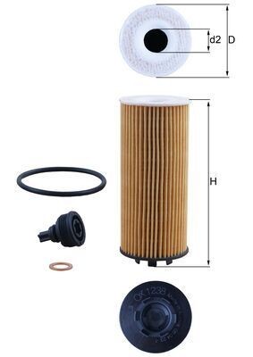 KNECHT Oliefilter OX 1238D Oliefilter KNECHT Dodge CHALLENGER OX 1238D