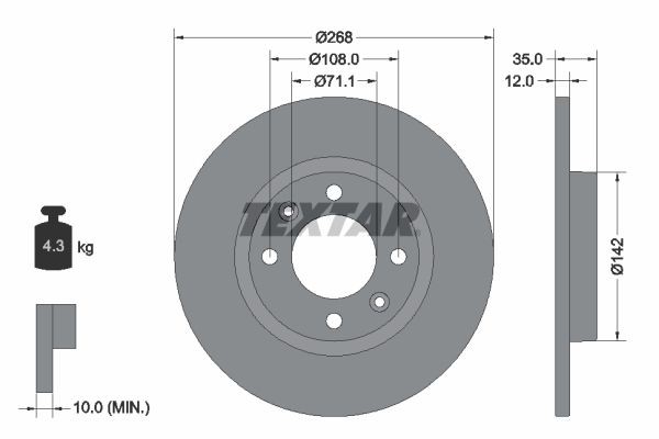 Δισκόπλακα TEXTAR 92325903 TEXTAR 92325903 Δισκόπλακα OPEL FRONTERA 2025