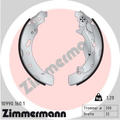 ZIMMERMANN Remschoenset 10990.160.1 Renault MEGANE Remschoenen ZIMMERMANN 10990.160.1