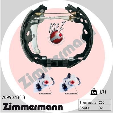 ZIMMERMANN Jogo de travões, travões de tambor 20990.130.3 20990.130.3 Jogo de travões, travões de tambor NISSAN MICRA ZIMMERMANN