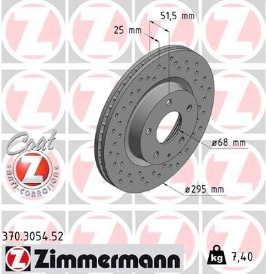 ZIMMERMANN Disco freno 370.3054.52 ZIMMERMANN 370.3054.52 Disco freno MAZDA 3 Sedan (BM, BN) 1.6 116 CV 2014