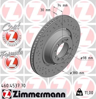 ZIMMERMANN Bremžu diski 460.4537.70 ZIMMERMANN 460.4537.70 Bremžu disks 911 Cabrio (992) cena