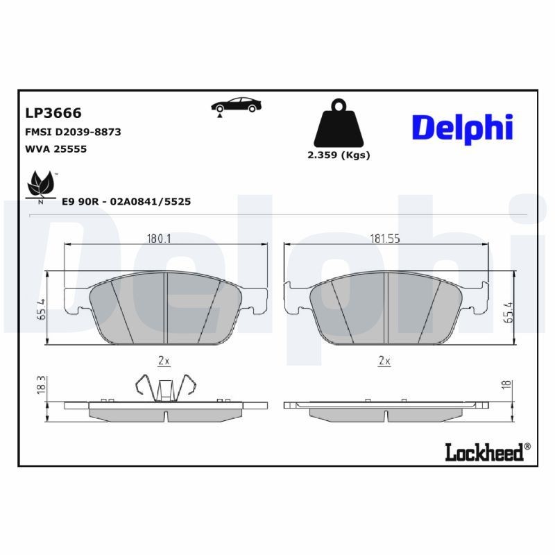DELPHI Bremsbeläge LP3666 Bremsbelagsatz Scheibenbremse DELPHI TRANSIT CONNECT LP3666 günstig