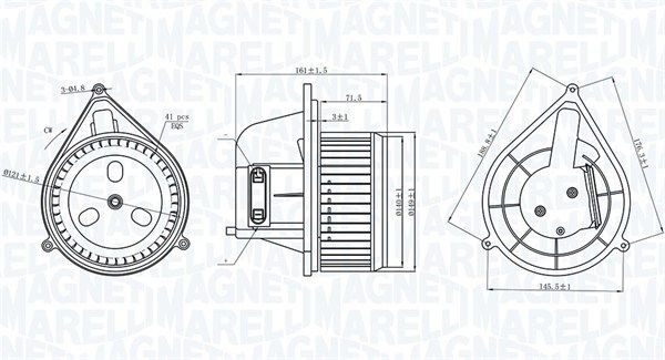 MAGNETI MARELLI Elektromotor vnútorného ventilátora 069412206010 069412206010 Ventilátor kúrenia FIAT SEICENTO MAGNETI MARELLI