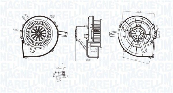 MAGNETI MARELLI Μοτέρ, βεντιλατέρ, κουτί των εγκεφάλων 069412211010 Εξαρτήματα βεντιλατέρ θέρμανσης MAGNETI MARELLI Audi COUPE 069412211010