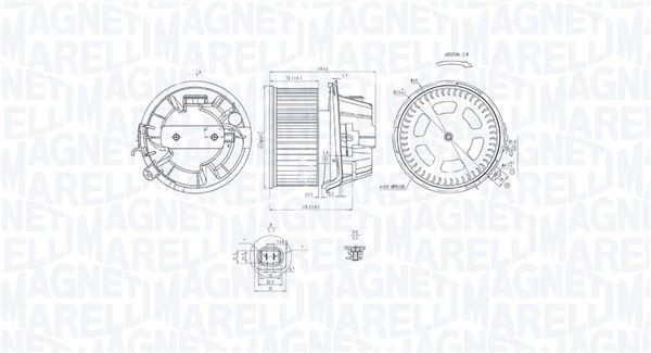 Elektrisk motor, kupéfläkt MAGNETI MARELLI 069412240010 MAGNETI MARELLI 069412240010: Hyttfläkt Citroen XSARA 2008