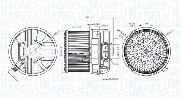 MAGNETI MARELLI Μοτέρ, βεντιλατέρ, κουτί των εγκεφάλων 069412272010 Βεντιλατέρ εσωτερικού χώρου MAGNETI MARELLI CERATO 069412272010 φθηνά